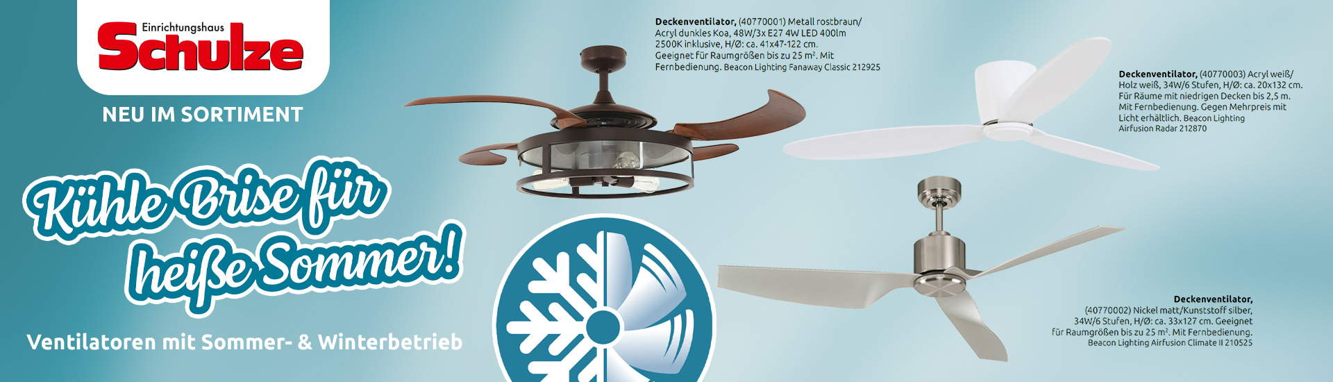 Ventilatoren Mit Sommer Und Winterbetrieb Im Einrichtungshaus Schulze