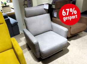 Drehsessel Fernsehsessel Pablos Leder Evita Light Grey 14740062