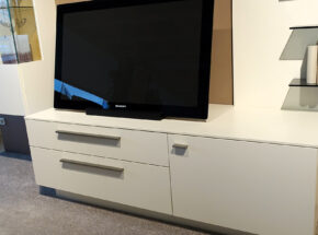 Gwinner Wohnwand Lucca Seidenmatt Weiss Eiche Massiv Tvboard 02020027