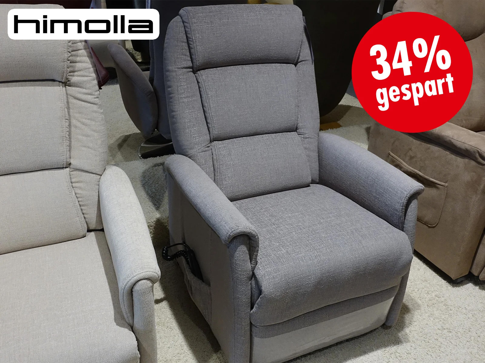 Himolla Polstermoebel Cumulus Sessel Aqua Clean Rauch Motorische Aufstehhilfe 