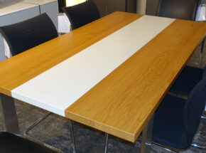 Huelsta Now Dining Esstisch Et 17 Lack Weiss Natur Eiche Gestell Edelstahl 55800004 Tischplatte