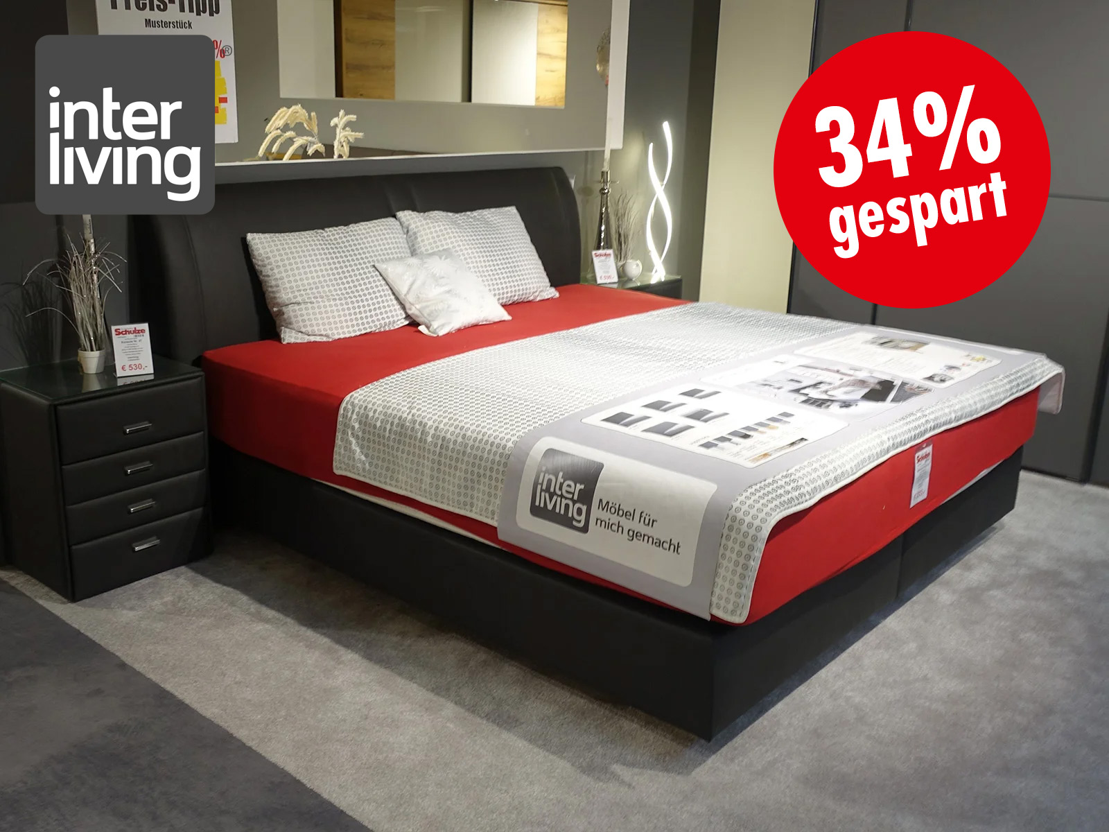 Interliving Boxspringbett Santigo Schwarz 73970002 03 