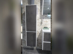 Pelipal Badezimmermoebel Solitaire 6040 Oxid Dunkelgrau Hochschrank 02820001