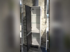 Pelipal Badezimmermoebel Solitaire 6040 Oxid Dunkelgrau Hochschrank 02820001