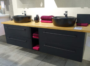 Pelipal Badzimmermoebel Solitaire 9005 Schwarz Matt Touch Waschtischunterschrank 02820362 01