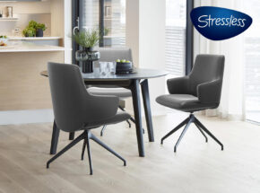 Stressless Laurel Esszimmer Stuhl Leder Low W Arm D350 Clover Light Grey Black Bordeaux Black 13150117 03