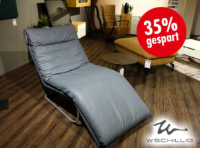 Wischi Schillig Funktionsliege Relaxliege Jill Echt Leder Blue Steel 03420107 01