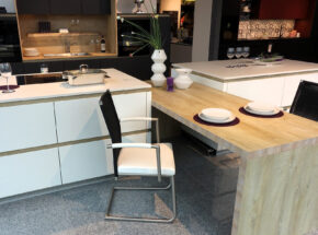 Ballerina Kueche Inselkueche Graphitschwarz Premiumweiss Samt Lack 03535023 Insel Premiumweiss Ansetztisch