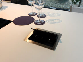 Ballerina Kueche Inselkueche Graphitschwarz Premiumweiss Samt Lack 03535023 Kochinsel Steckdoseneinheit Offen