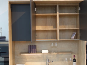 Ballerina Kueche Inselkueche Graphitschwarz Premiumweiss Samt Lack 03535023 Kuechenzeile Nische Offen