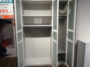 Drehtuerenschrank Matrix 100 Polarweiss Mattglas Innenausstauttung 13000083 06