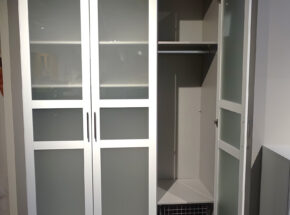 Drehtuerenschrank Matrix 100 Polarweiss Mattglas Innenausstauttung 13000083 06