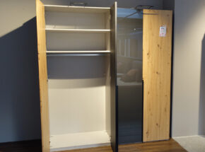Express Schlafzimmer Drehtuerenschrank Matrix 100 Eiche Artisan Basaltglas Innenausstattung 13000083 04