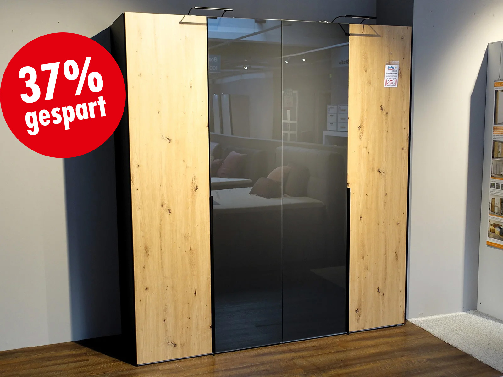 Express Schlafzimmer Drehtuerenschrank Matrix 100 Eiche Artisan Basaltglas 13000083 04