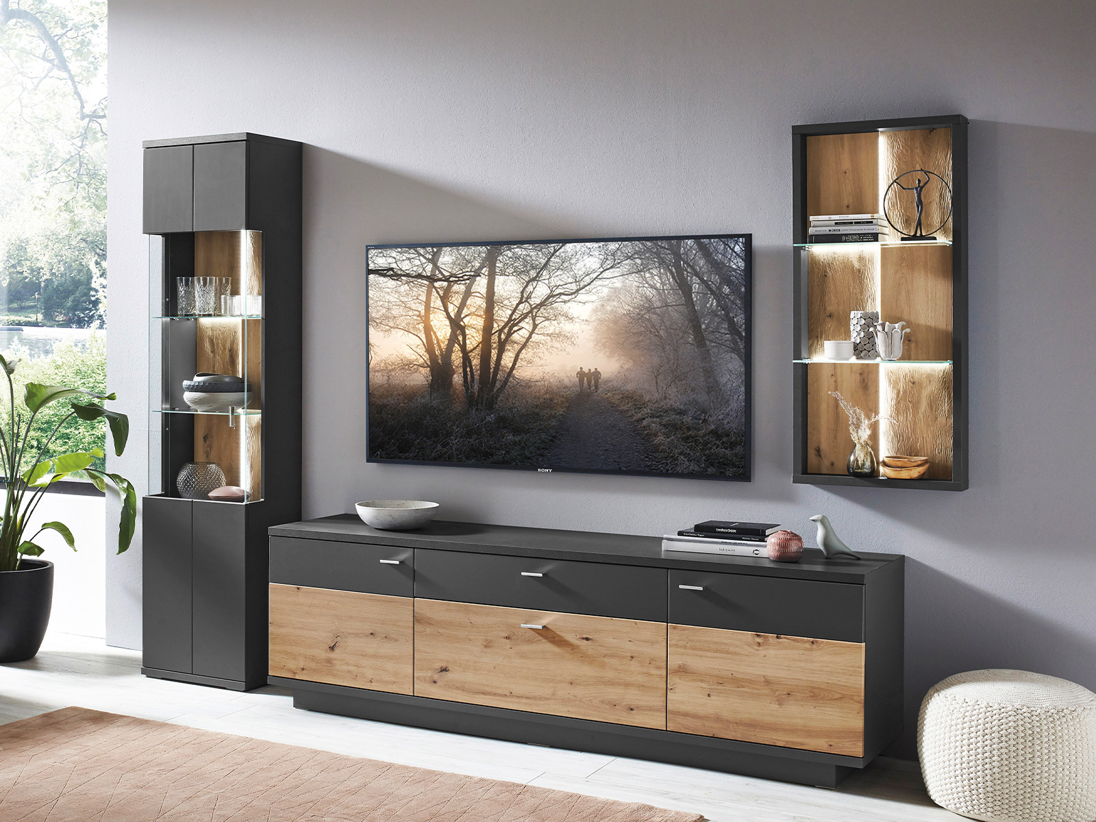 Ideal Belo Wohnwand Tv Moebel Eiche Artisan Nb 12220105 Einrichtung Haus Wohnen Speise Moebel Schulze Roedental Cob 1