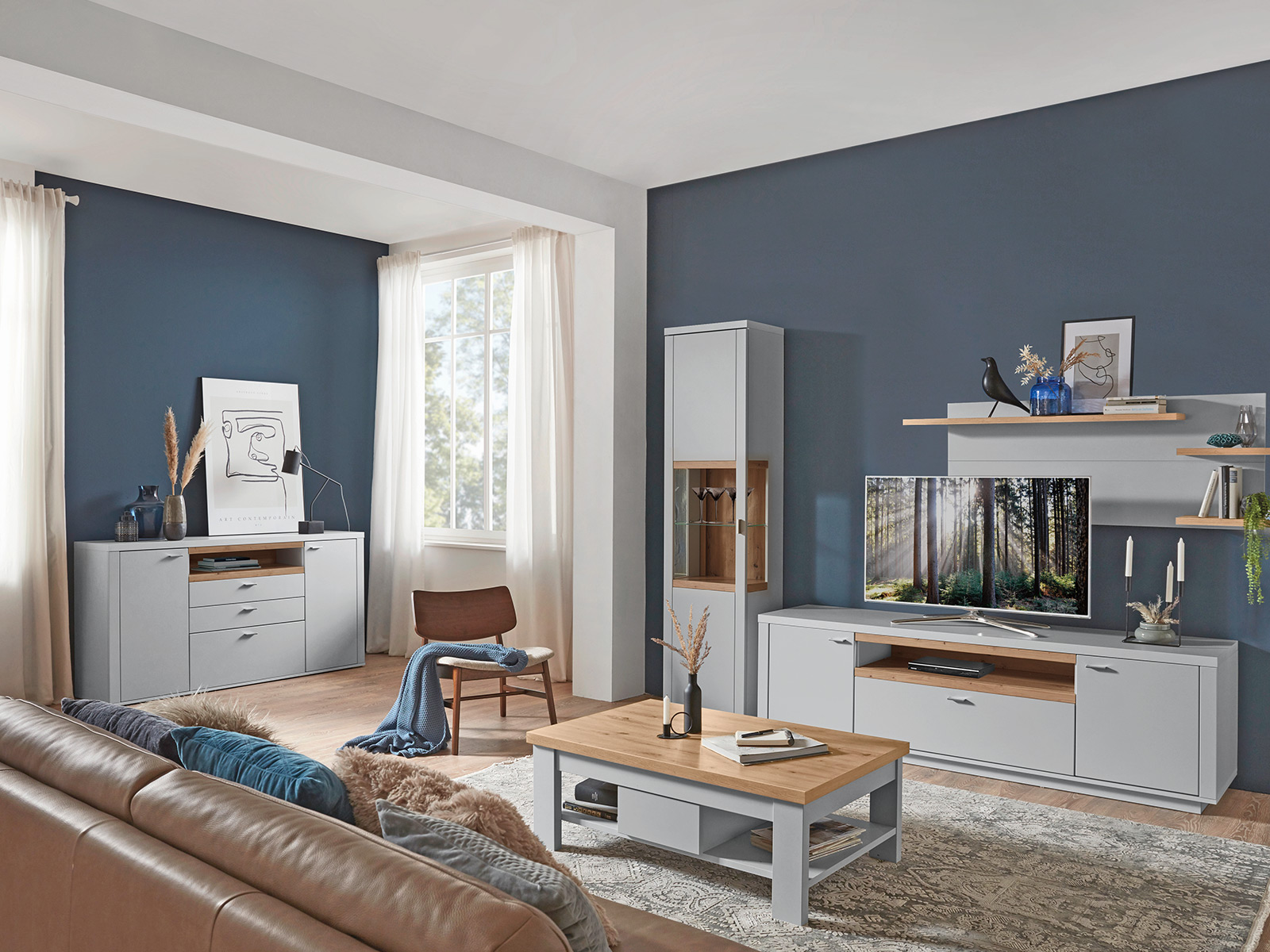 Ideal Venzia Wohnen Speise Zimmer Moebel Eiche Artisan Licht Grau 1600 1200