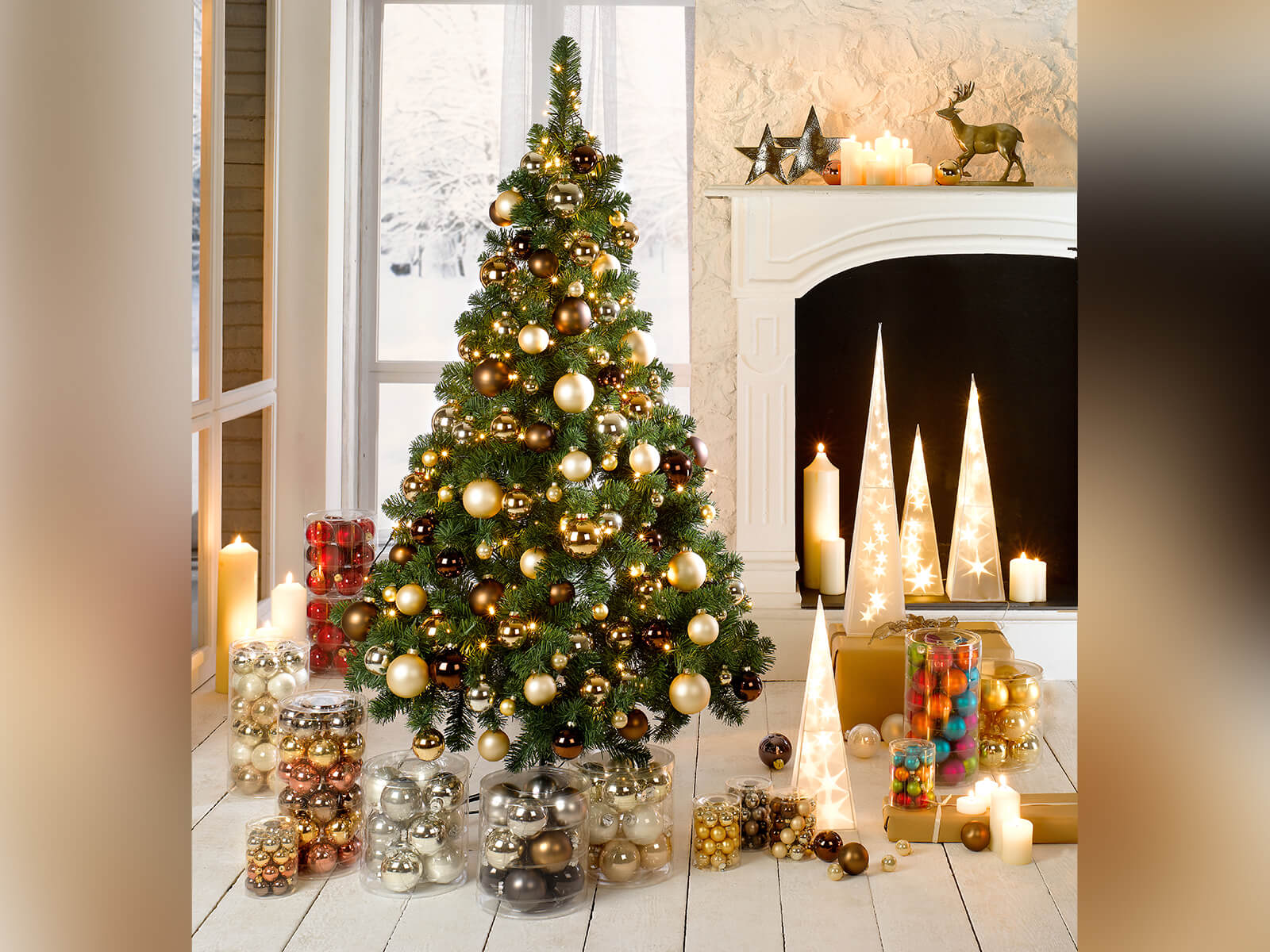 Inge Glas Baumkugeln Led Pyramide Geschmueckter Christbaum 6082