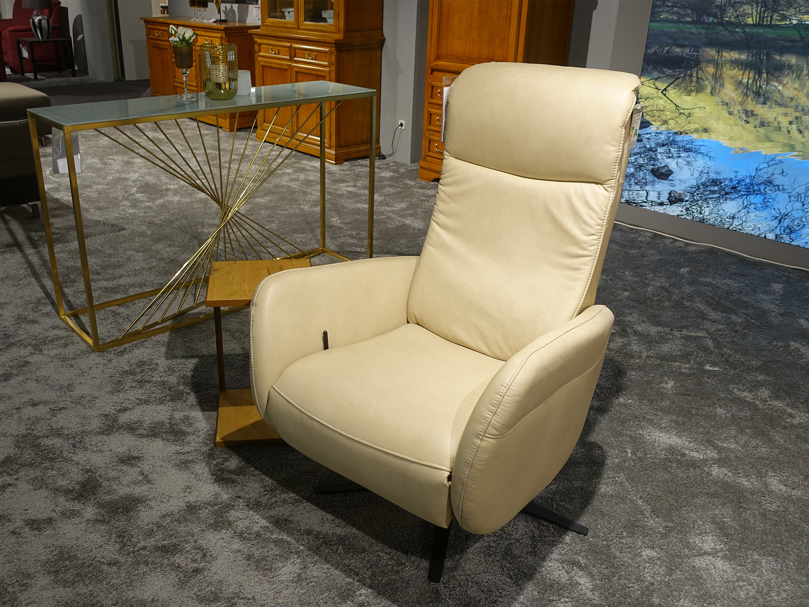 Interliving Relaxsessel 4570 Echt Leder Cloudy Ecru Mp Gasdruckfeder Comfort V 73840004