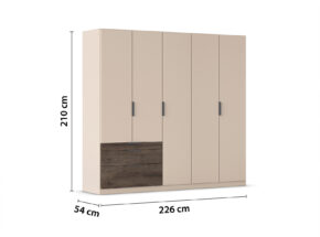 Kleiderschrank Koda Champagner Matt 02930559 Masse