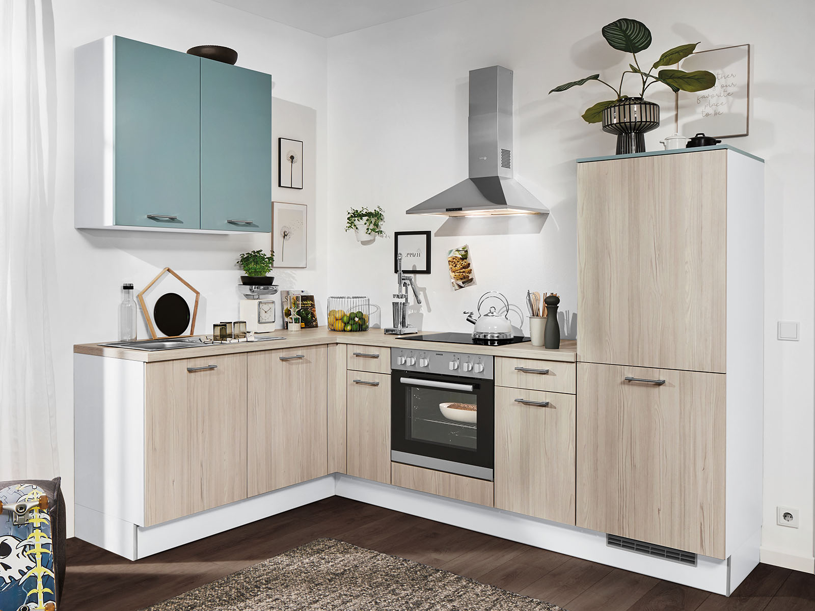 L Kueche Pino 100 Katthult Pinie Fjordgruen Mobile Roedental M4522232002778131