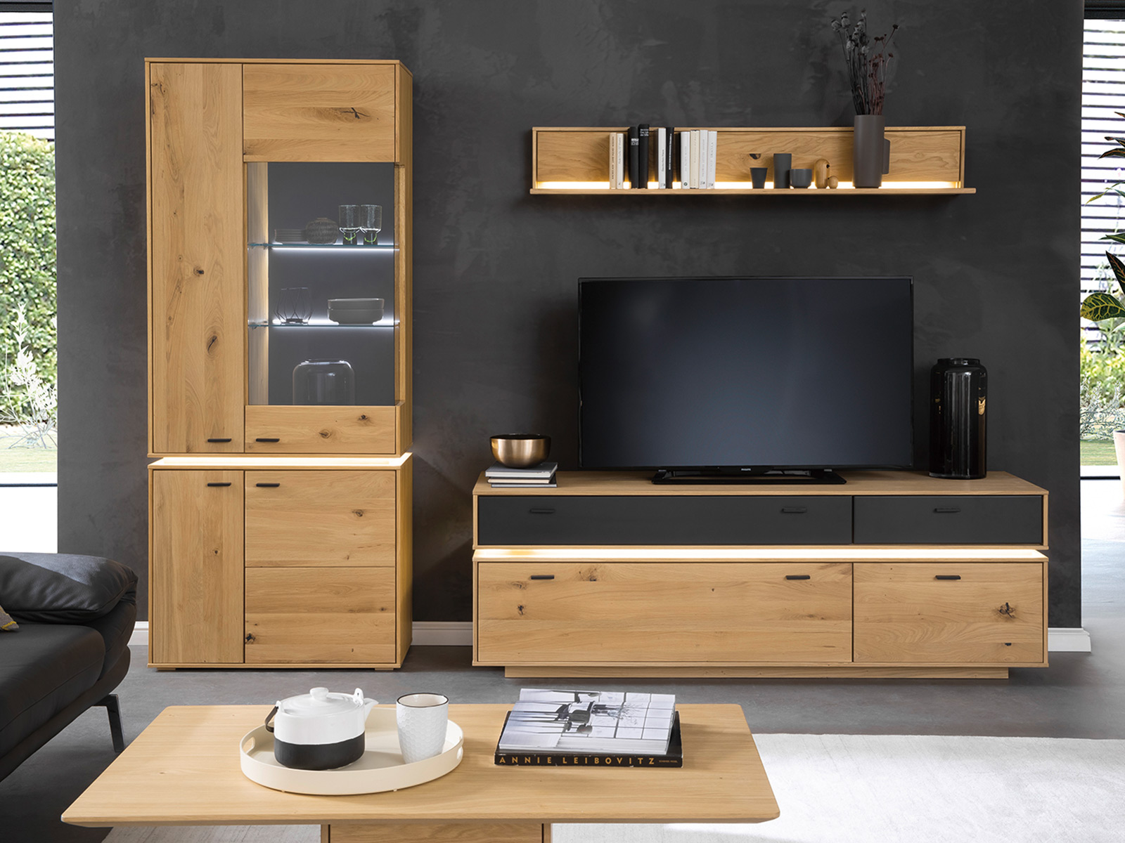 Mca Tv Wohnwand Rioja Eiche Massiv 03350676  Einrichtung Haus Wohnen Speise Moebel Schulze Roedental Bei Coburg Ilmenau