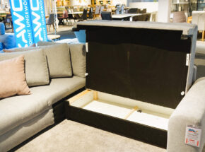 Polstergarnitur Schlafsofa Webstoff Grau Bettkasten 10670147