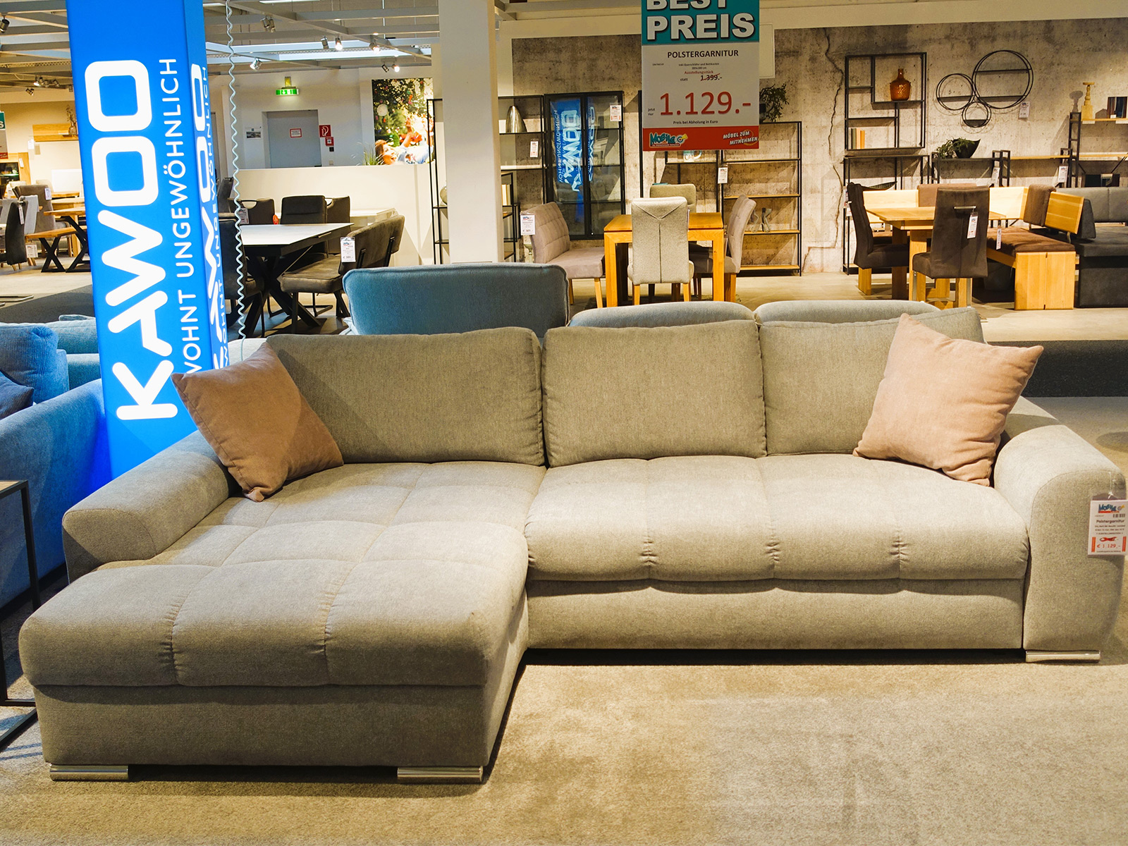 Polstergarnitur Schlafsofa Webstoff Grau 10670147