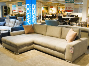 Polstergarnitur Schlafsofa Webstoff Grau 10670147