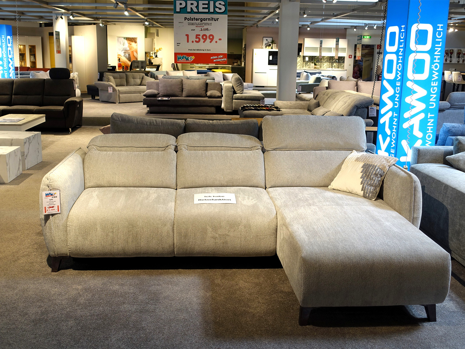 Polstergarnitur Schlafsofa Webstoff Silver 14750172