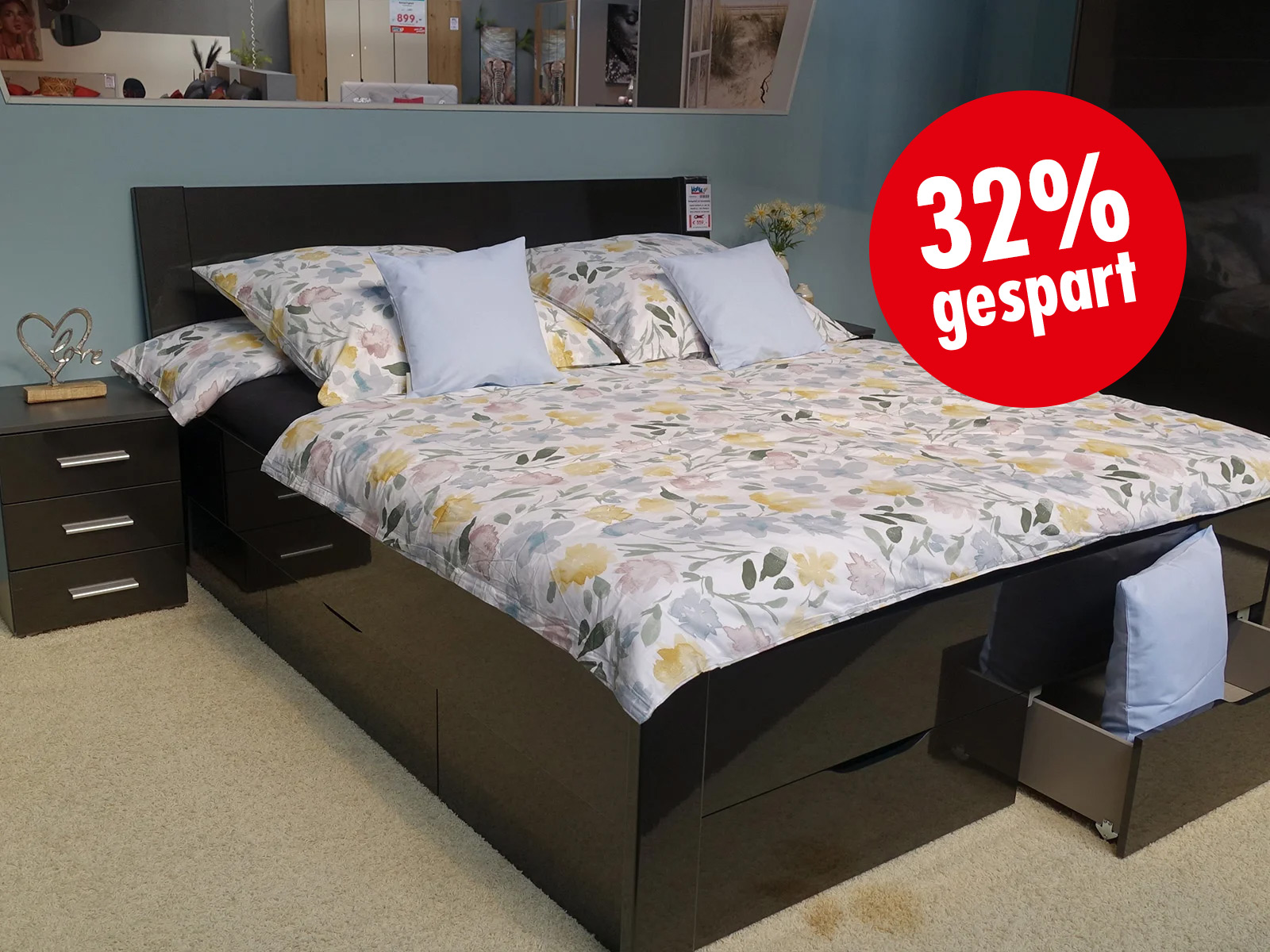 Stauraumbettgestell Aditio Beds Bettkasten Hochglanzgrau 02930451 26 