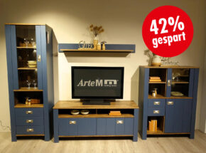 Tv Wohnwand Dijon Parisian Blue Optik Tv Lowboard Vitrine Wandboard Highboard 14460140