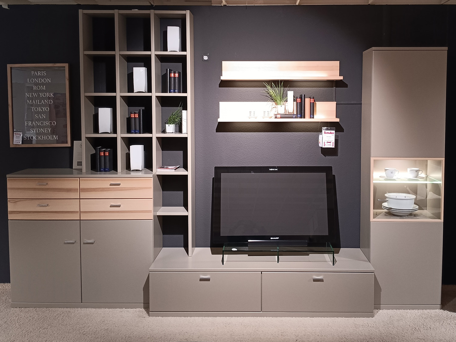 Varianta Wohnwand Vancouver Lack Cappuccino Matt 04010002 13 