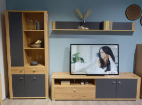 Wohnzimmermoebel Artisan Eiche Graphit Dekor Wohnwand 14460141