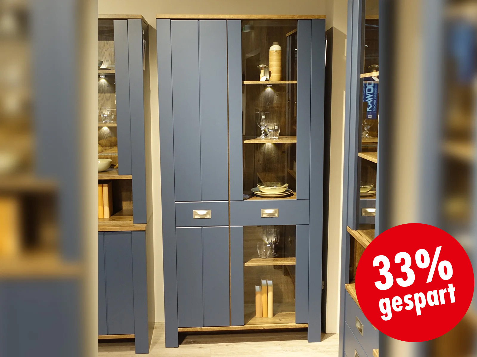 Wohnzimmermoebel Vitrine Dijon Dekor Parisian Blue Haveleiche Cognac 14460140 02