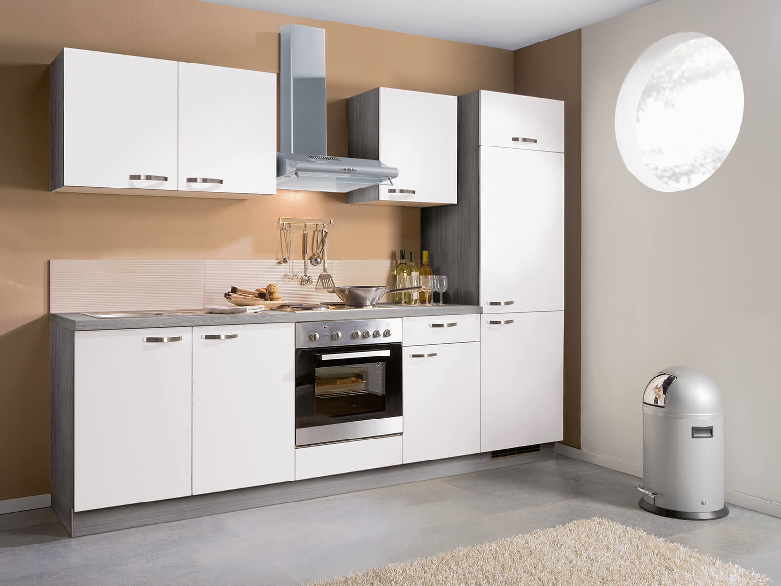 Kuechenzeile Weiss Matt Hochschrankelement Haenger M4520032032198121