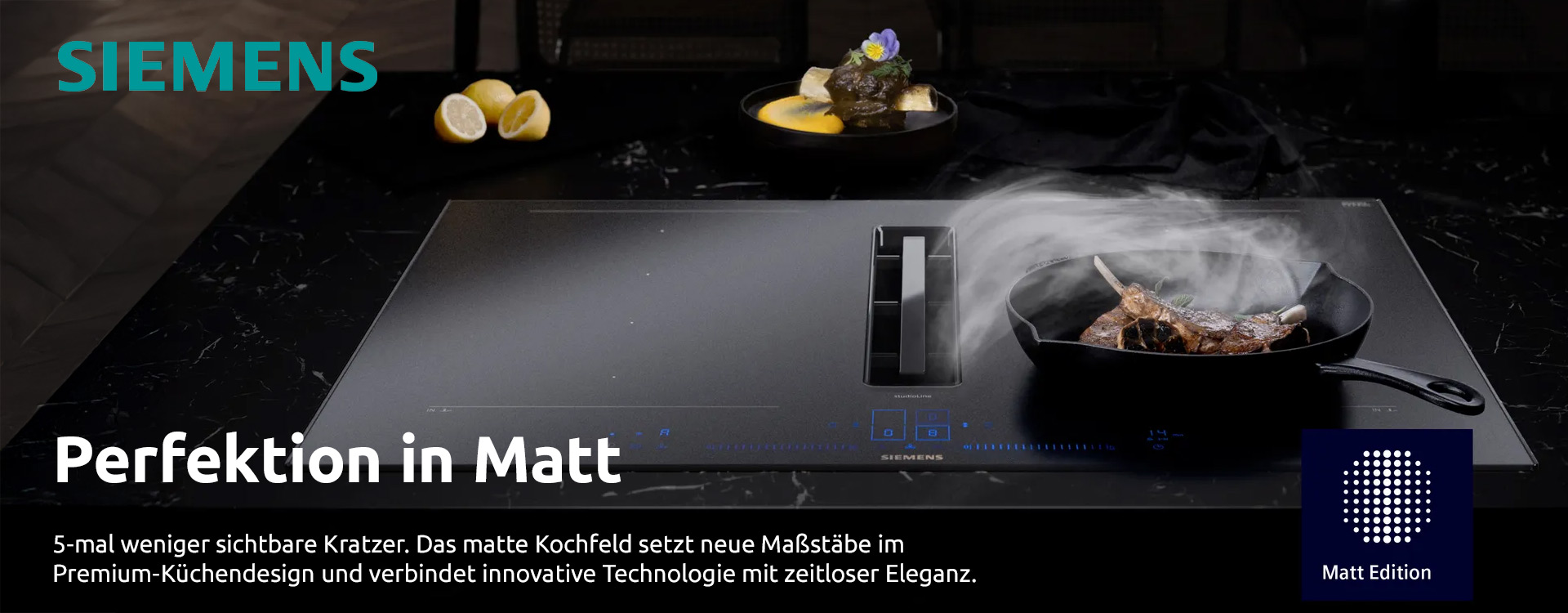 Siemens Kochfeld iq700 in matt.