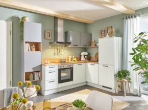 Winkelkueche L Kueche Lichtgrau Haengeschrank Haenger Achatgrau M4522232033947630