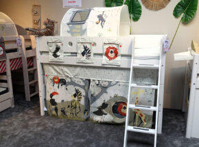 Flexa Hochbett Kinderbett Spielbett White Mit Safaridekoration Und Leiter 01810142