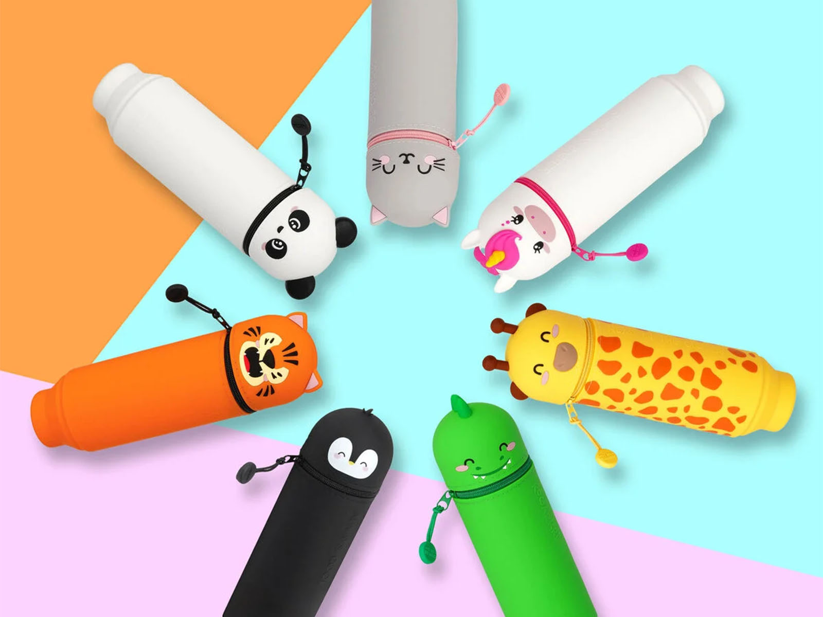 Legami 2 In 1 Federmaeppchen Kawaii Aus Silikon 7 Modelle Panda Kitty Einhorn Giraffe Dino Piguin Tiger 6428