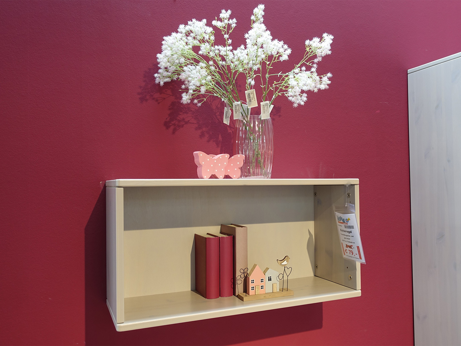 Flexa Buchregal Classic an Wand montiert lexa-buecherregal-classic-an-wand-montiert-grau-lasiert-ca-72-mal-26-36-cm-gross