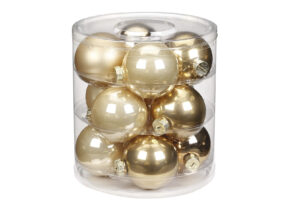 12 Weihnachtsbaumkugeln Christbaumkugeln Champagne A 8cm In Einer Box 60820080 05