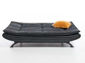 Schlaffunktion Der Dunkelgrauen Bettcouch Mit Schwarzen Metallbeinen Ist Zirka 196x123cm 14280097 02