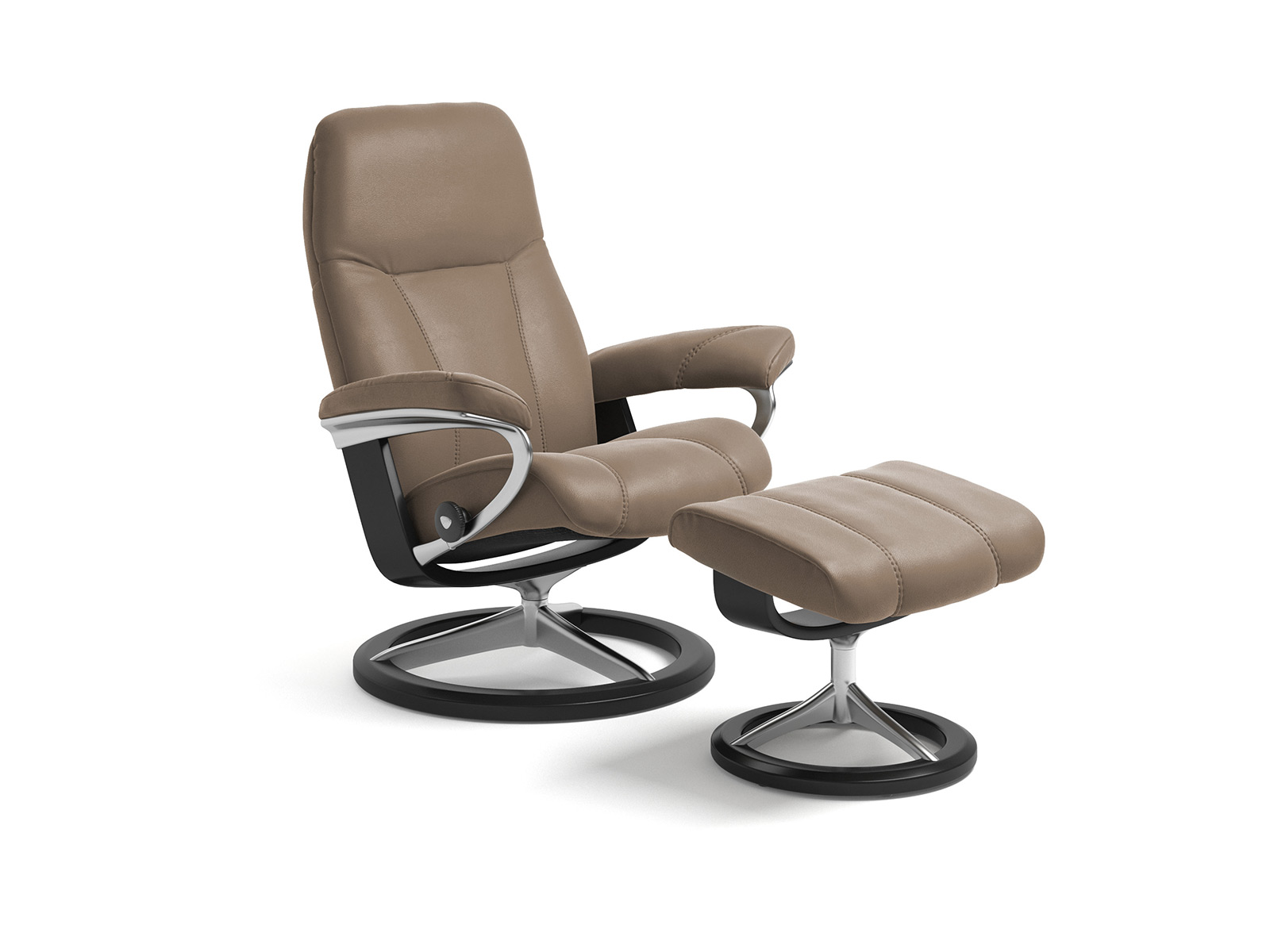 Stressless Consul Sessel Mit Signature Gestell Und Hocker Echt Leder Farbe Batick Latte 13150131
