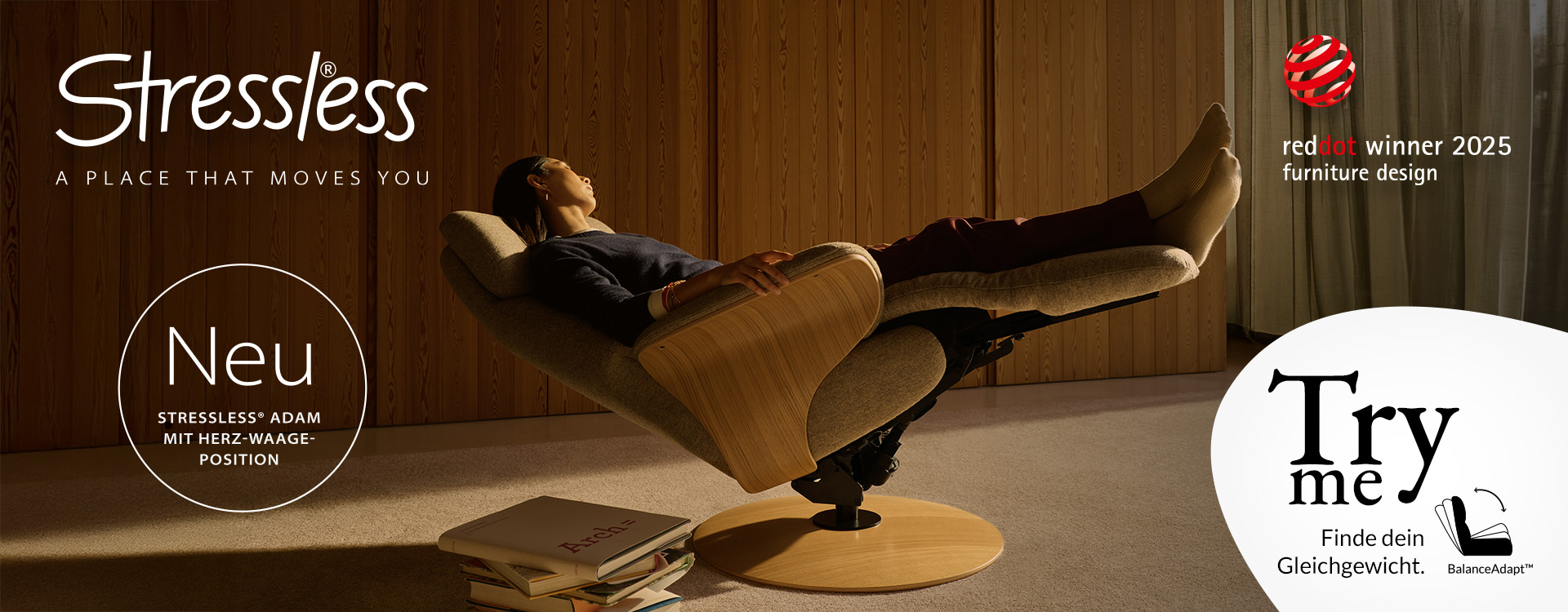Schwerkraft ade – mit Stressless® Adam