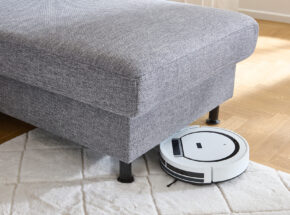 Staubsaugerroboter Unter Modulmaster Ecksofa Mit Stoffbezug Unica Steel 05820175