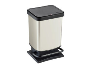 Stabiler Rotho Paso Treteimer Muelleimer Aus Kunststoff Schwarz Weiss Zirka 20 Liter 62840029